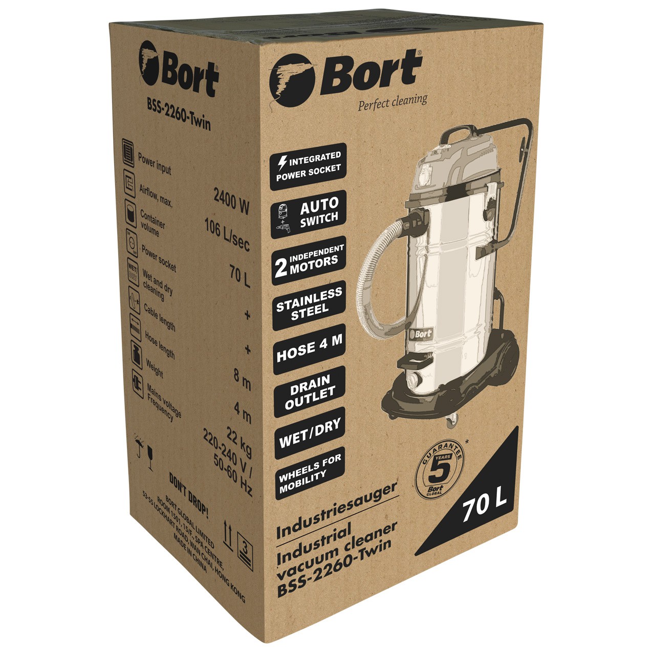 Пылесос строительный Bort BSS-2260-Twin
