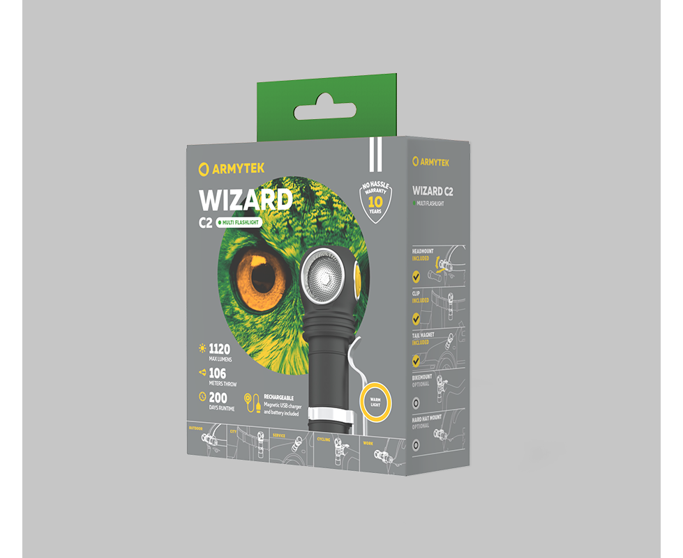 Фонарь Armytek Wizard C2 Magnet USB Теплый