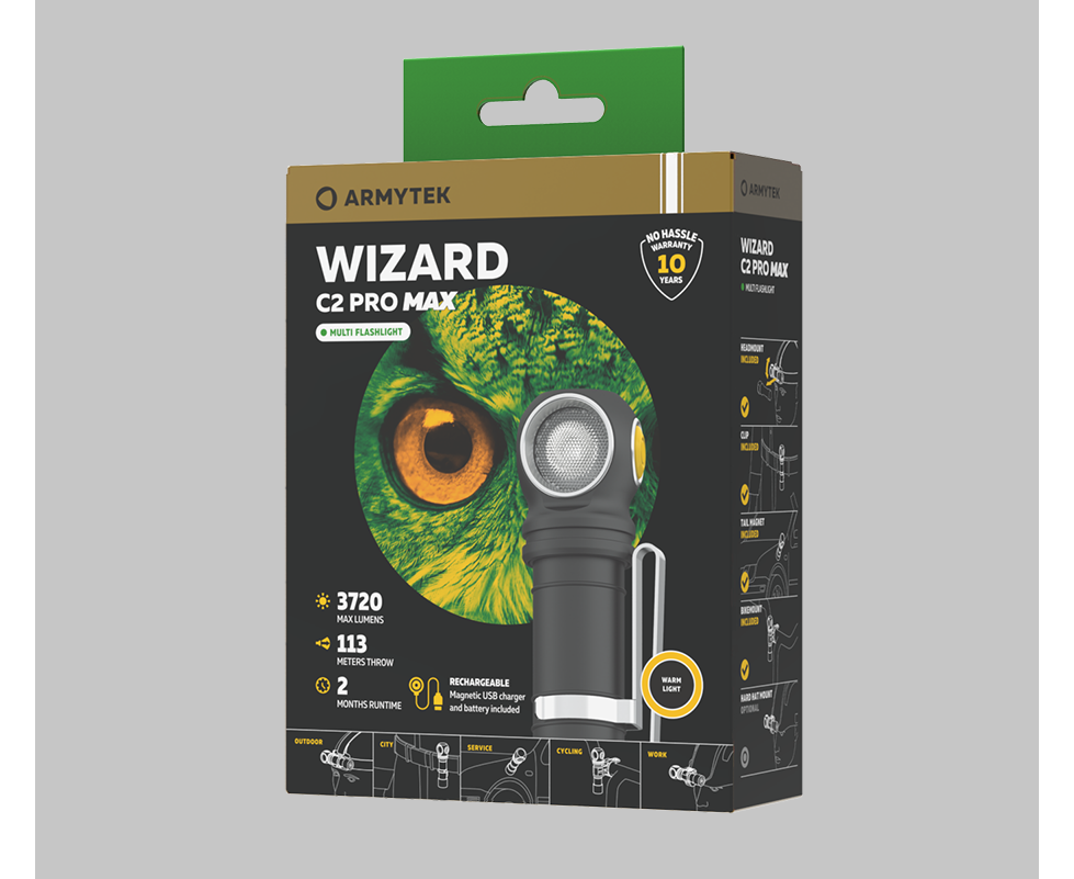 Фонарь Armytek Wizard C2 Pro Max Magnet USB Теплый