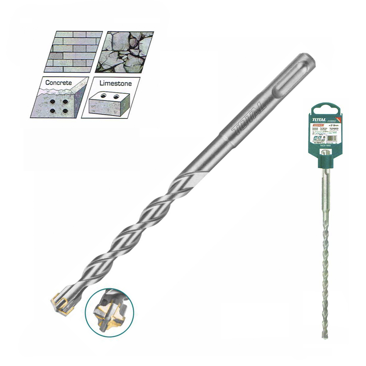 Бур SDS-plus 8x100x160 TOTAL TAC310803C