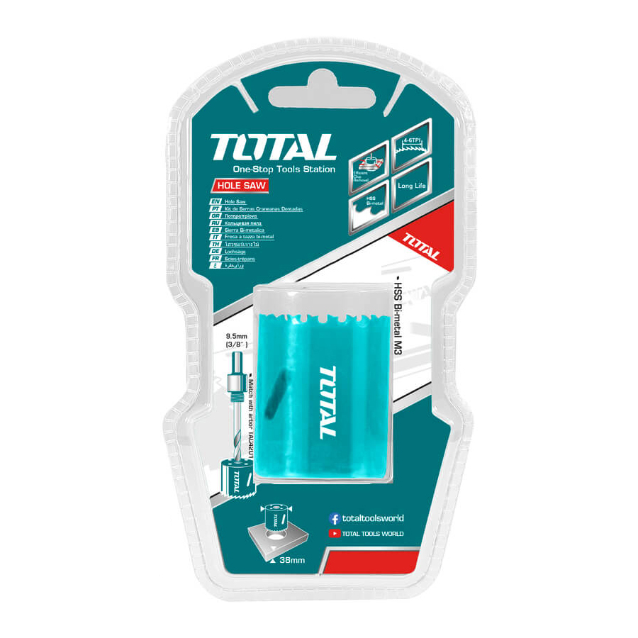 Коронка биметаллическая 38 мм TOTAL TAC410381