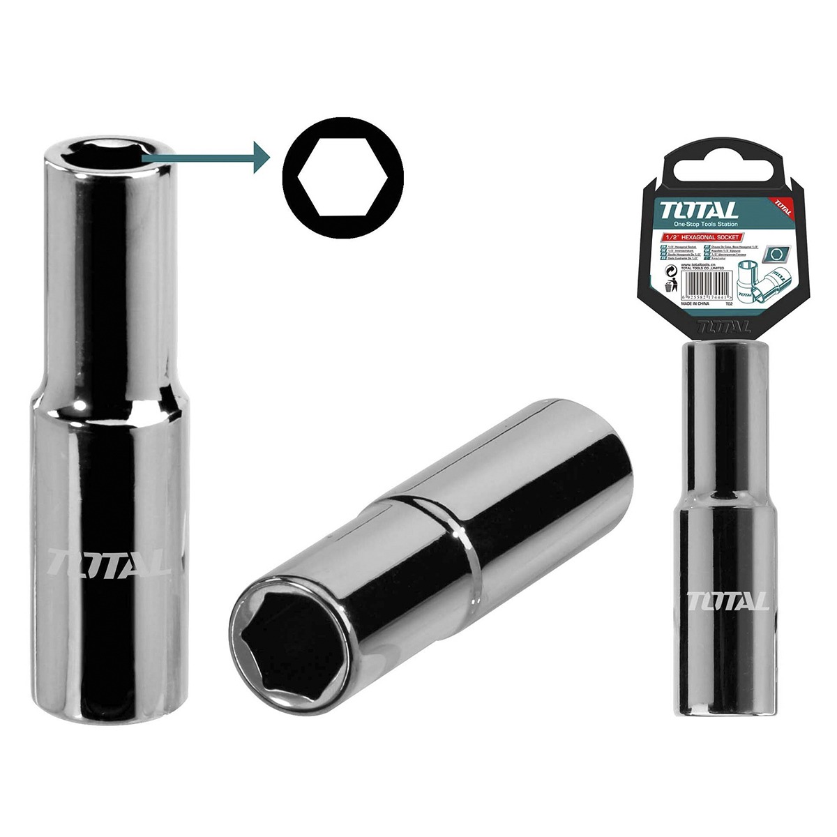 Торцевая головка удлиненная 1/2 " 22 мм TOTAL THTST12223L