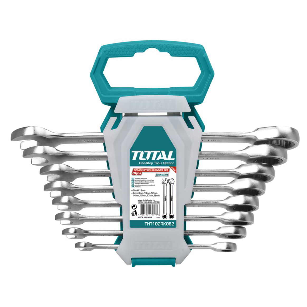 Набор ключей комбинированных с трещоткой TOTAL THT102RK086 (8 шт)