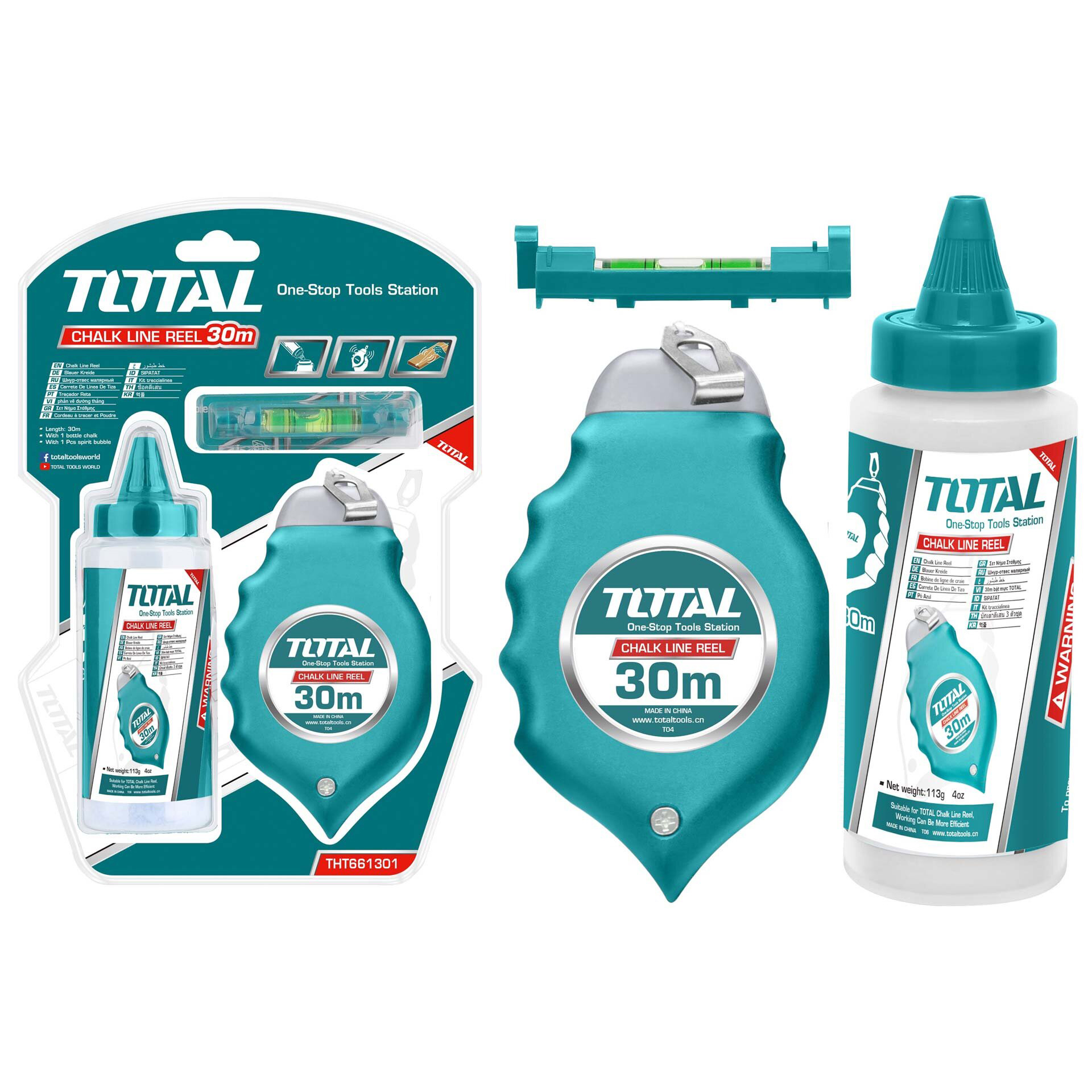 Шнур разметочный 30 м TOTAL THT661301