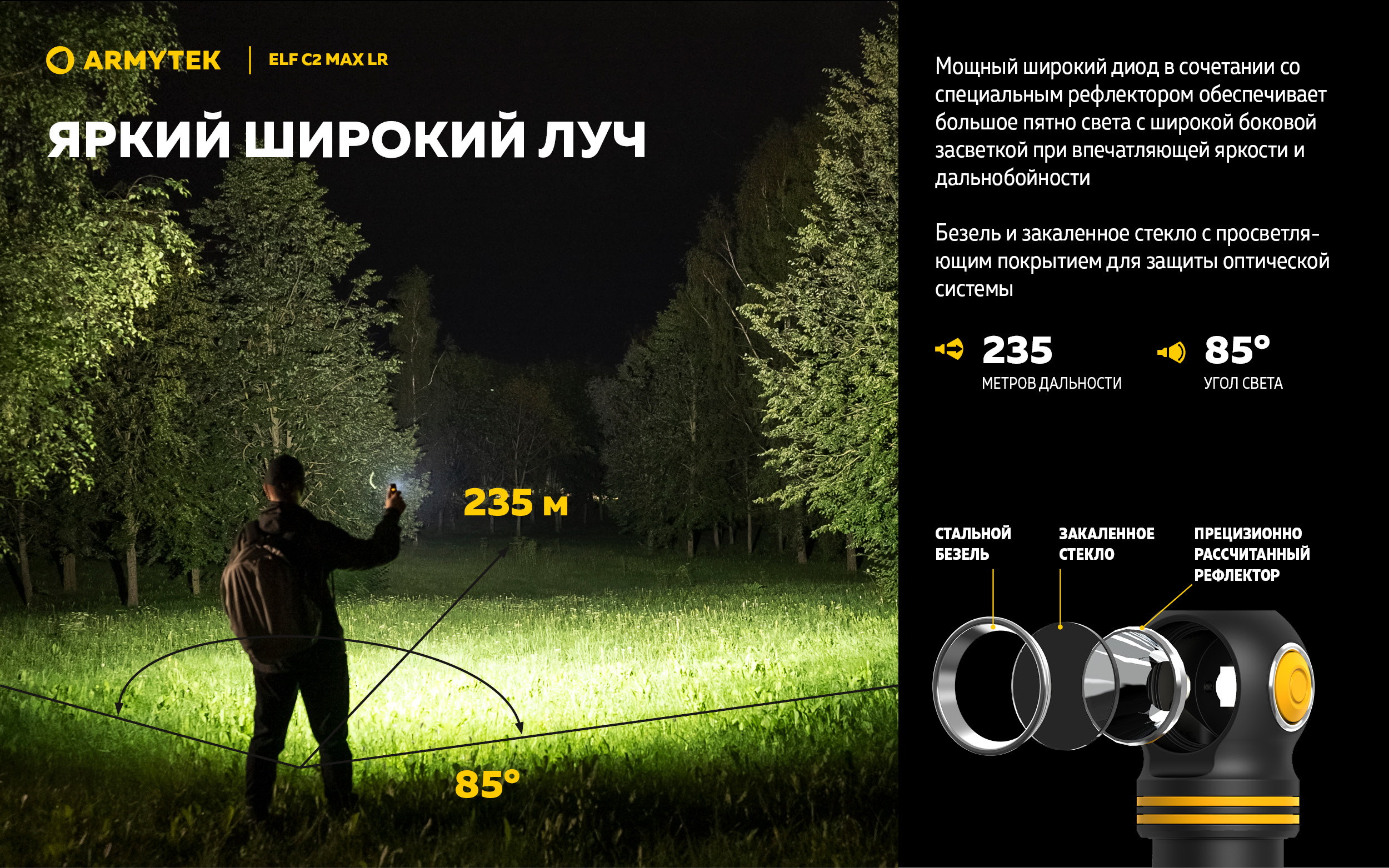 Фонарь Armytek Elf C2 Max LR USB-C Белый