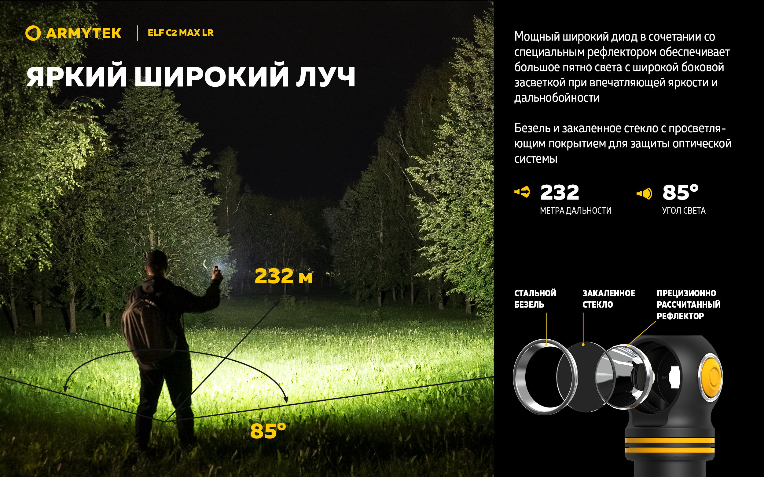 Фонарь Armytek Elf C2 Max LR USB-C Теплый
